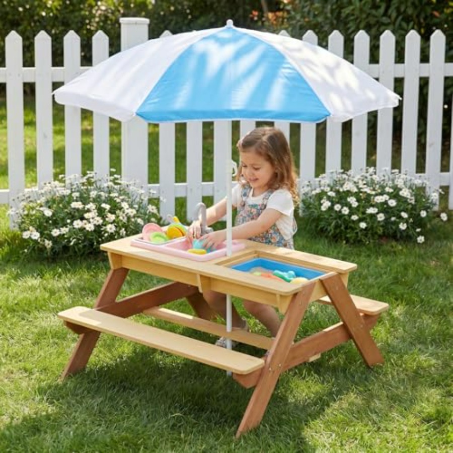 Outdoor kids picnic table with - đánh giá và giá Kids Outdoor Sink