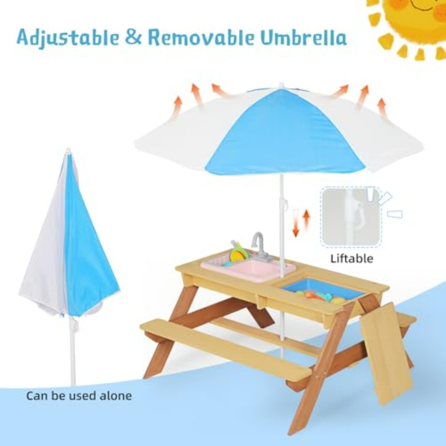 Outdoor kids picnic table with - đánh giá và giá Kids Outdoor Sink