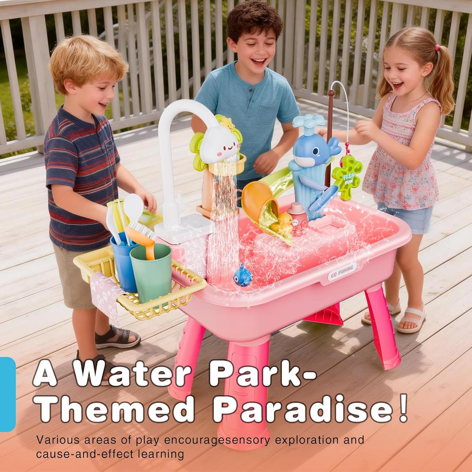 Water Play Table Kitchen Play  - đánh giá và giá Kids Outdoor Sink