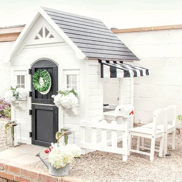 Simple Play house with fence M - đánh giá và giá Kids Outdoor Cubby House