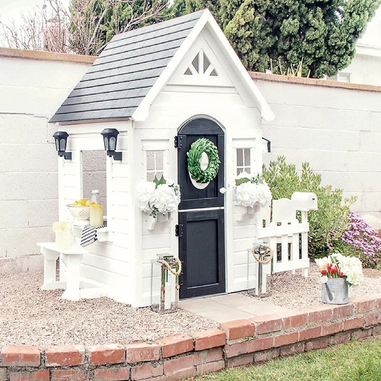 Simple Play house with fence M - đánh giá và giá Kids Outdoor Cubby House