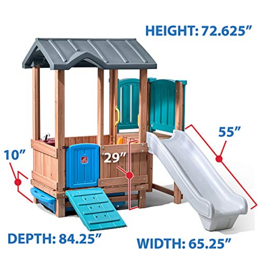 Woodland Adventure Playhouse & - đánh giá và giá Kids Outdoor Swing Set With Slide