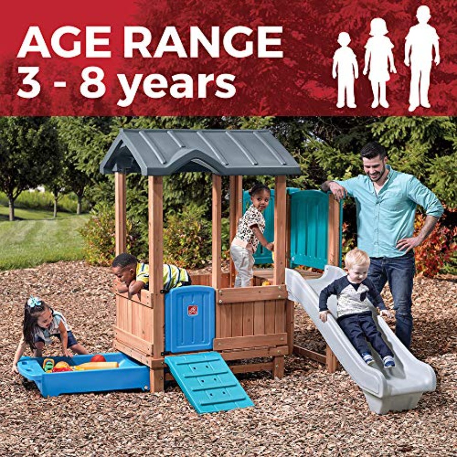 Woodland Adventure Playhouse & - đánh giá và giá Kids Outdoor Swing Set With Slide