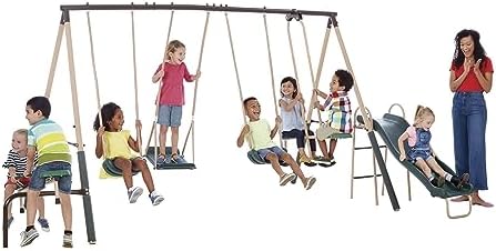 view Outdoor Play Kids Metal B - đánh giá và giá Kids Outdoor Swing Set With Slide