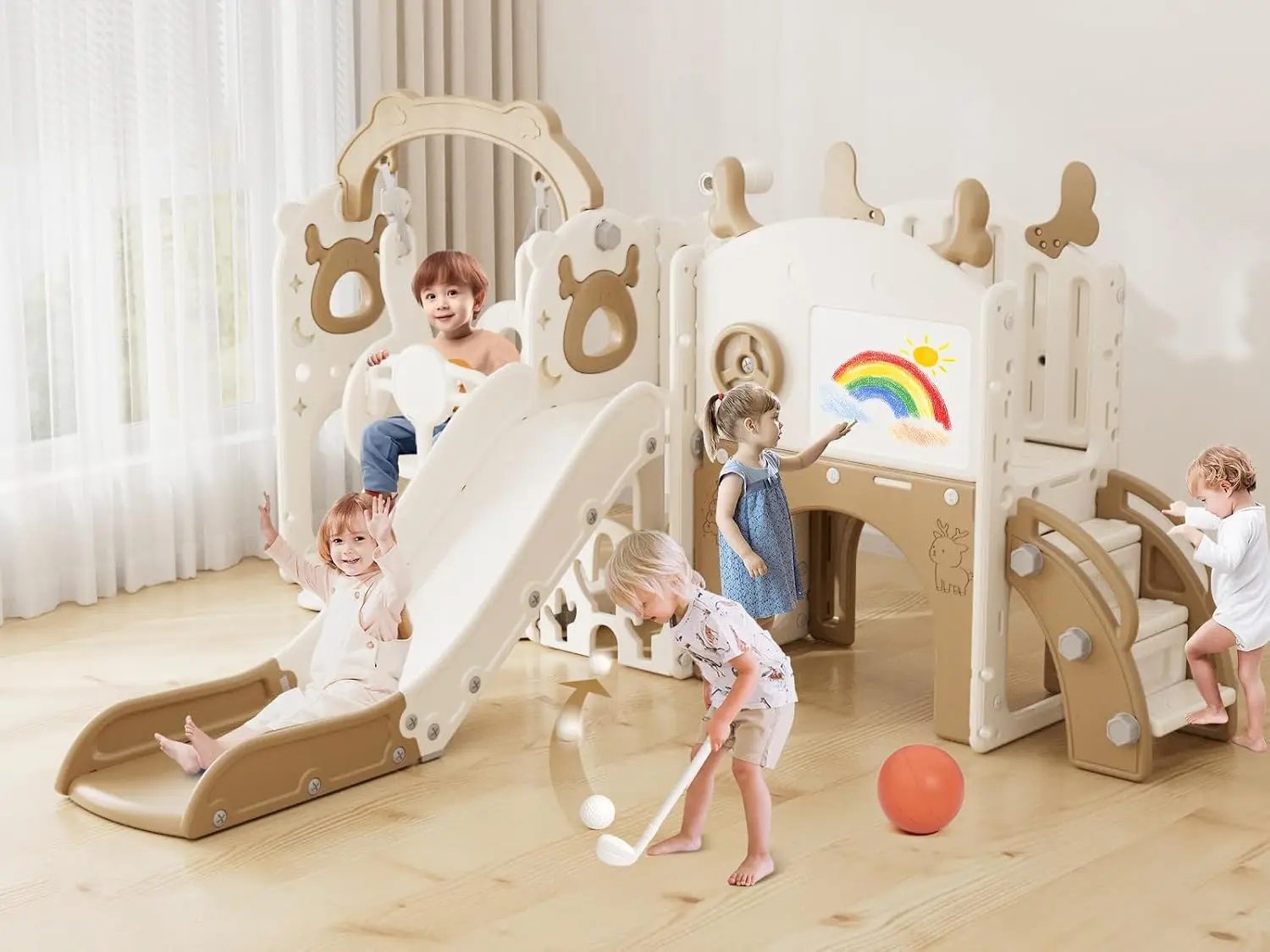 13-in-1 Toddler Slide and Swin - đánh giá và giá Kids Outdoor Swing Set With Slide