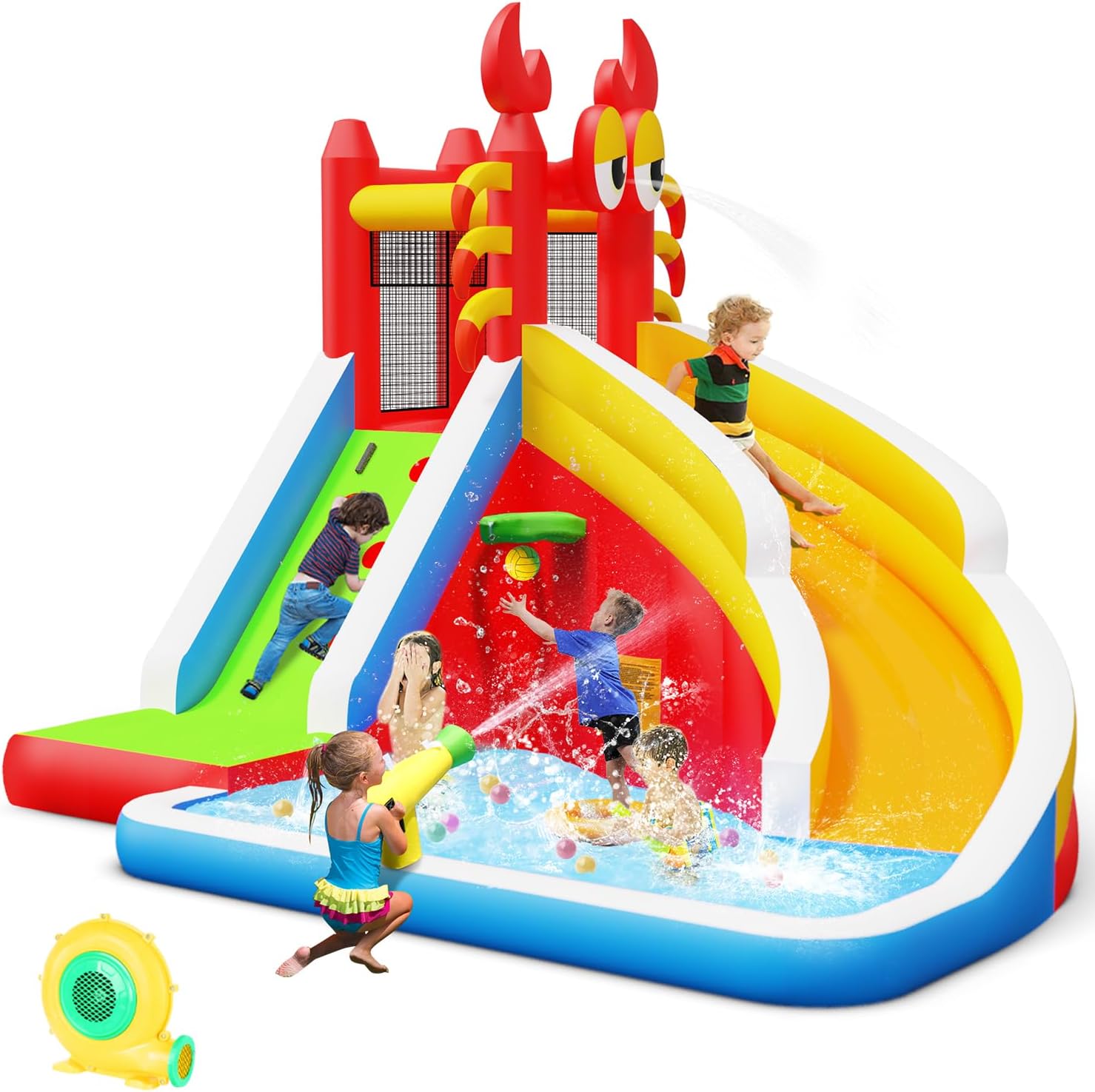 Large Inflatable Bounce House  - đánh giá và giá Kids Outdoor Inflatable Water Slide