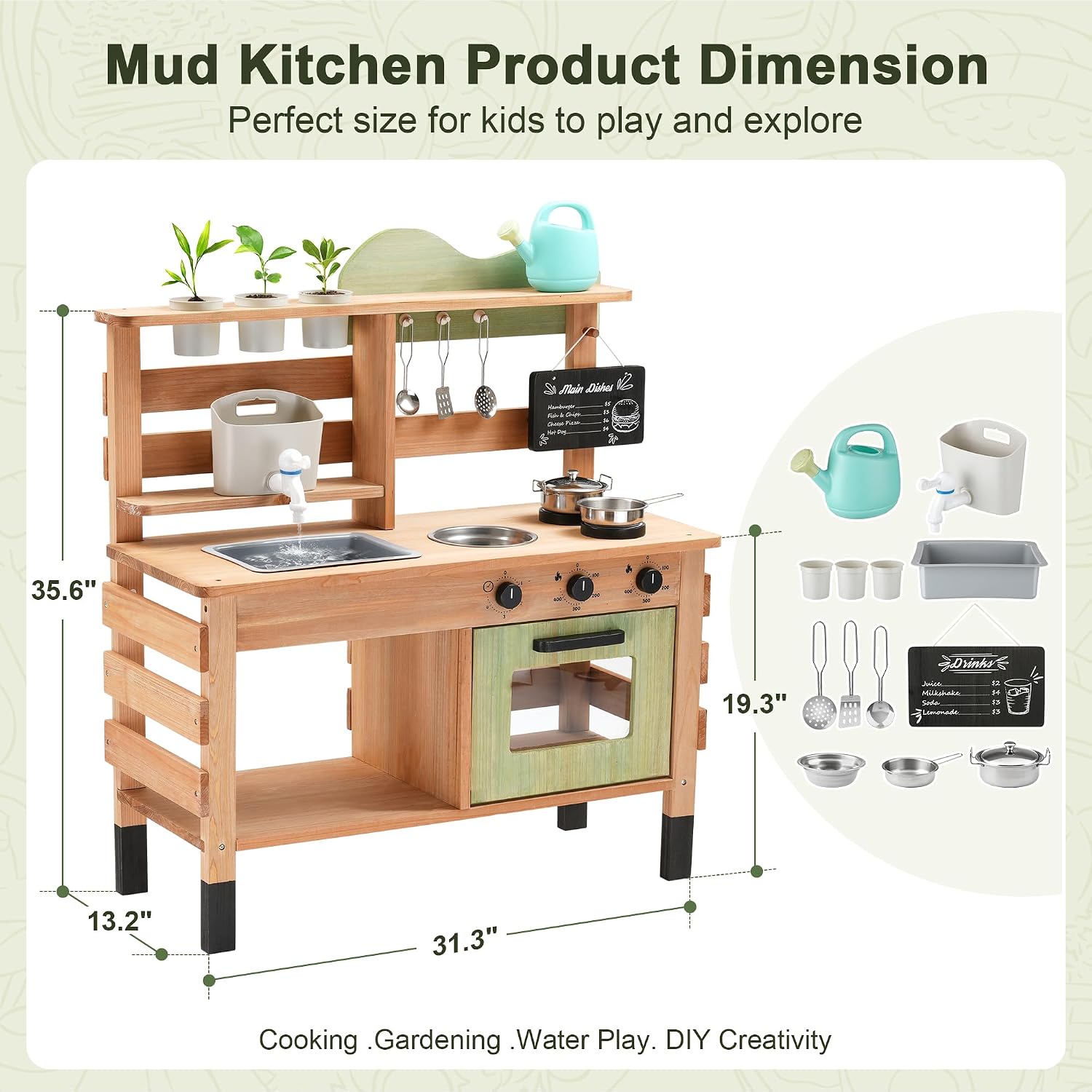 OLLIKIVI Outdoor Play Kitchen  - đánh giá và giá Kids Outdoor Sink