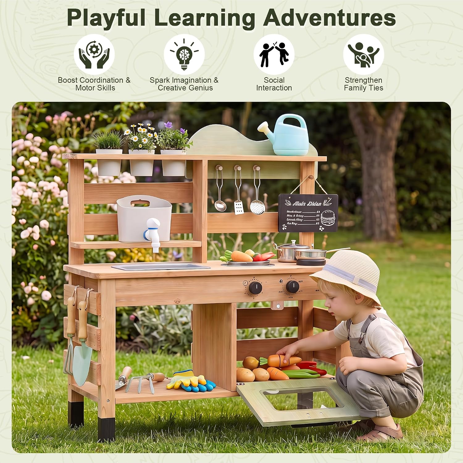 OLLIKIVI Outdoor Play Kitchen  - đánh giá và giá Kids Outdoor Sink