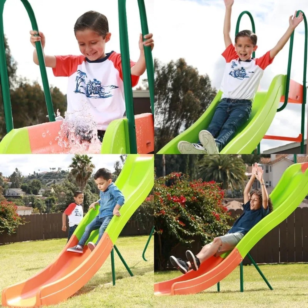 Patio Umbrellas-Playground Sli - đánh giá và giá Kids Outdoor Swing Set With Slide