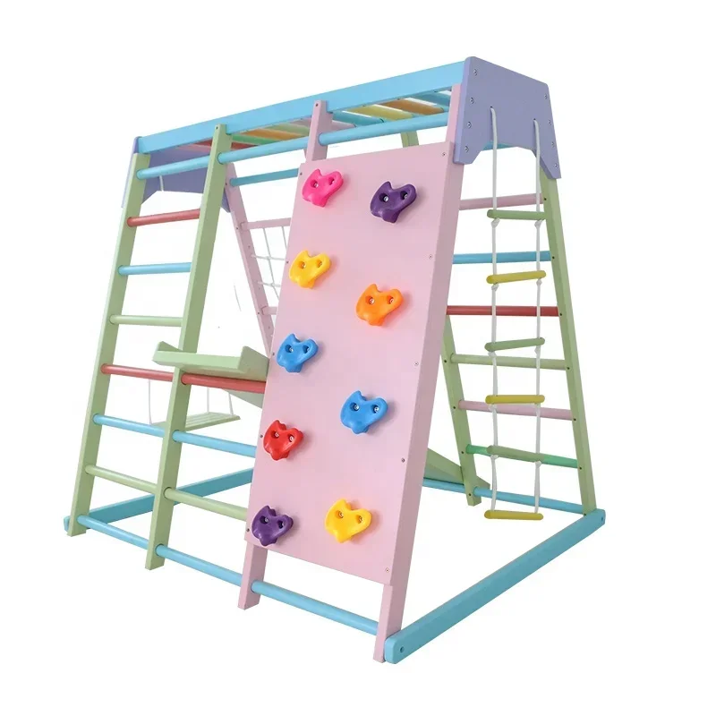 Kids Wooden Climbing Frame Ind - đánh giá và giá Kids Outdoor Swing Set With Slide