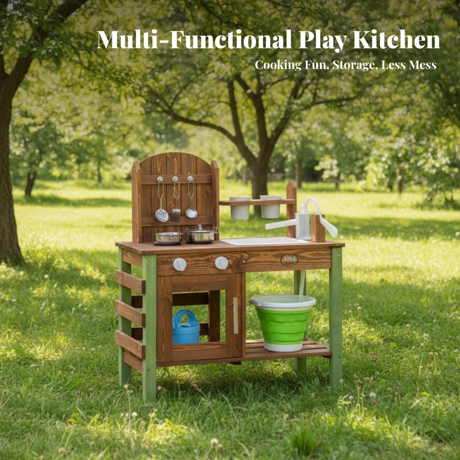 Kids Play Kitchen Outdoor Wood - đánh giá và giá Kids Outdoor Sink